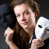 Narcissistic Hypocrite Lying Mask Wearing False Face